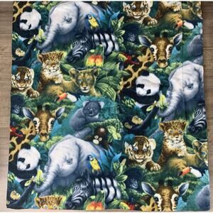 Animals Pattern Soft Fleece Small Throw Blanket for Indoors L33.5" x W27.5"